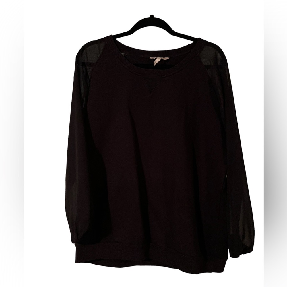 Anthology Black Mesh Pullover Sweater